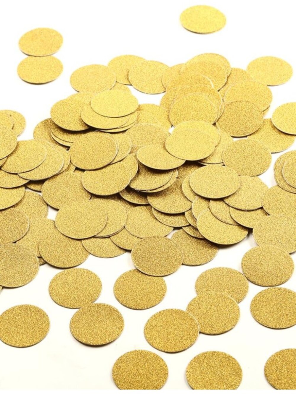 Glitter Confetti Circles, Glitter Gold, 1.2'', 200pc